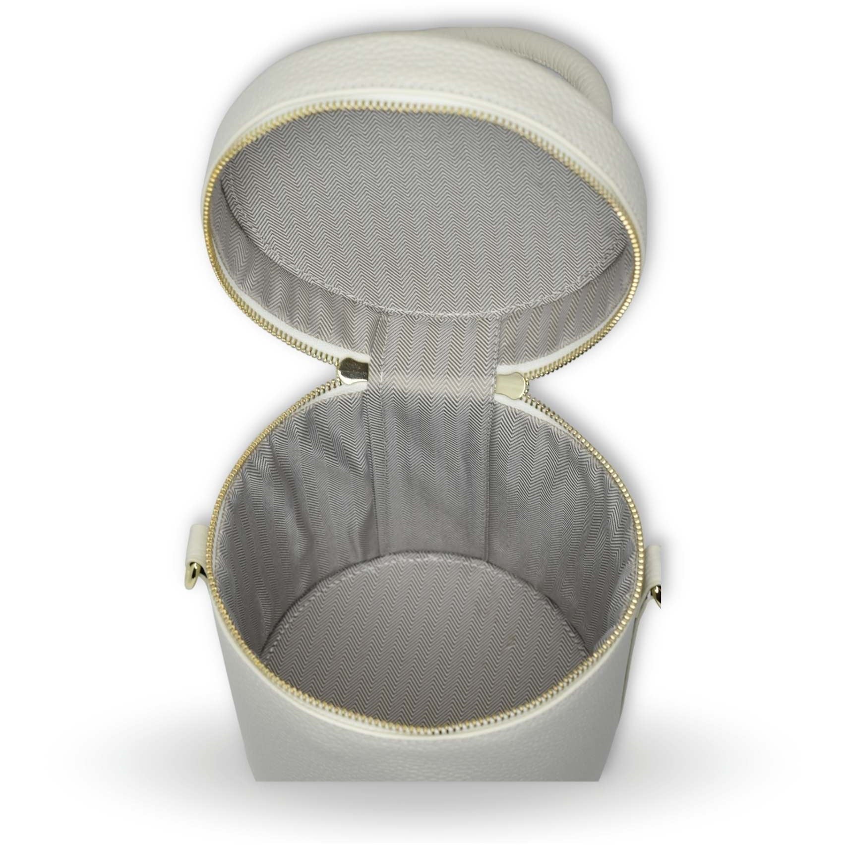 Ivory Bucket bag, open